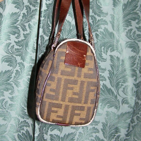 FENDI Zucca Small bag Top handle Satchel AUTHENTIC - Picture 6 of 13